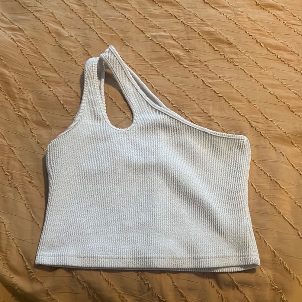 Princess Polly White One Shoulder Crop Top